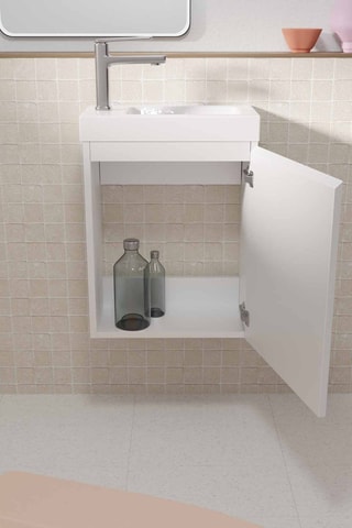 Meuble de salle de bain 1 porte avec vasque Elementary - 40 x 50 x 22 cm