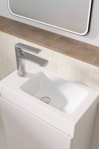 Meuble de salle de bain 1 porte avec vasque Elementary - 40 x 50 x 22 cm