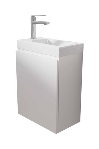 Meuble de salle de bain 1 porte avec vasque Elementary - 40 x 50 x 22 cm
