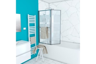 Pare baignoire pivotant relevable Lift Transparent et argenté
