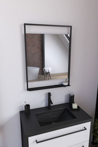 Miroir LED - Noir - 60 x 10 x 80 cm