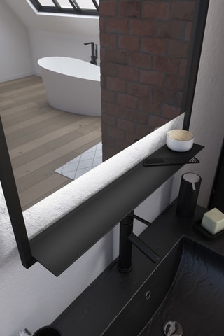 Miroir LED - Noir - 60 x 10 x 80 cm