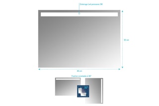 Miroir salle de bain avec éclairage LED Custom - 80 x 60 cm