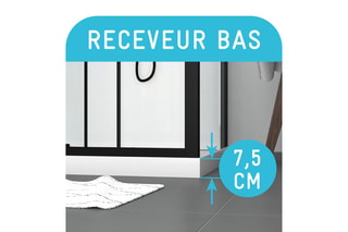 Cabine de douche rectangle Noir