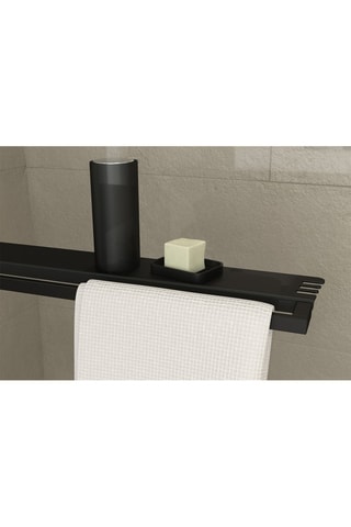 Paroi de douche 3-en-1 - Transparent et noir - 120 x 200 cm