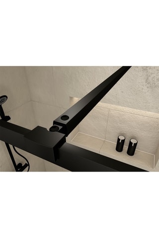 Paroi de douche 3-en-1 - Transparent et noir - 120 x 200 cm
