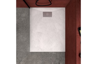 Receveur avec grille perforée - Blanc