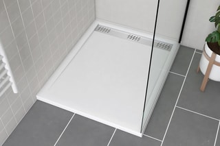 Receveur avec grille caniveau Whiteness II - 80 x 120 x 4 cm