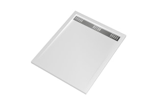 Receveur avec grille caniveau Whiteness II - 80 x 120 x 4 cm