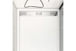 Receveur avec grille caniveau Whiteness II - 80 x 120 x 4 cm