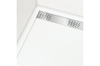 Receveur avec grille caniveau Whiteness II - 80 x 120 x 4 cm