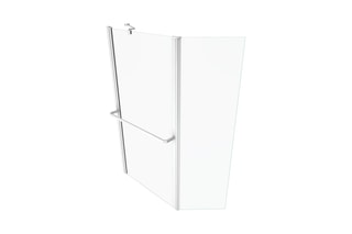 Pare-baignoire pivotant Transparent et blanc
