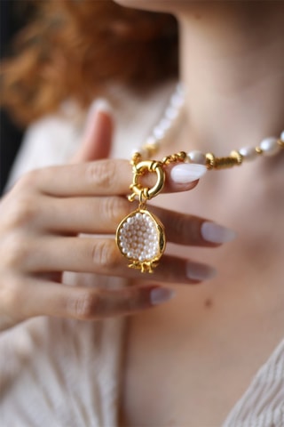 Collana - Placcato oro giallo e perle coltivate