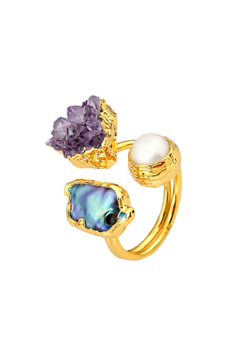Anello - Quarzo, perla coltivata e zultanite