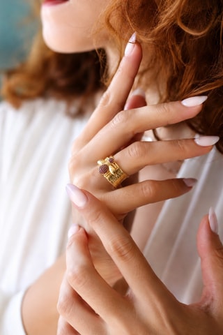 Anello - Placcato oro giallo e zirconi