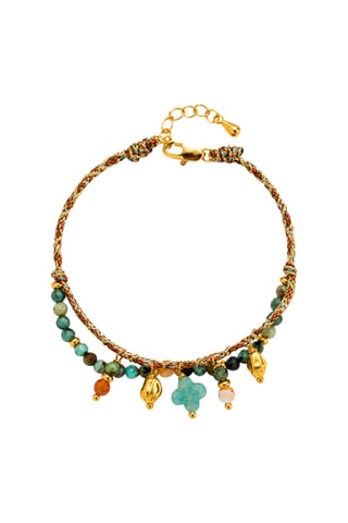 Bracciale - Placcato oro giallo e turchesi