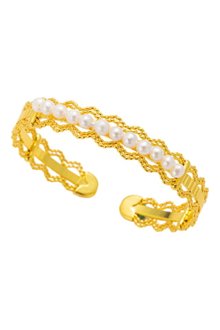 Bracciale bangle - Placcato oro giallo e perle coltivate