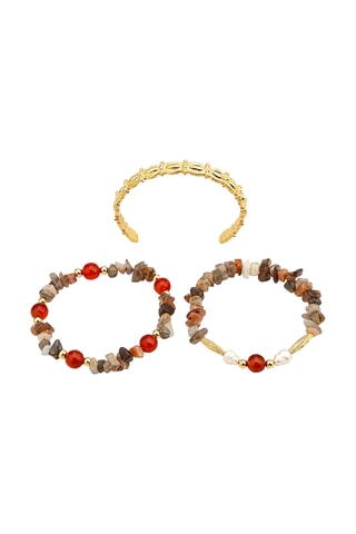 3 bracciali laminato oro giallo - Prehniti