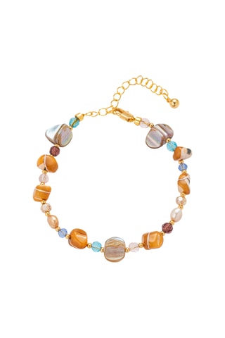 Armband - Verguld Metaal - Parelmoer en Cultivéparels