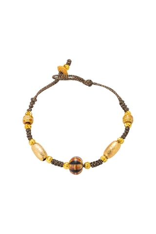 Bracciale - Placcato oro giallo e occhi di tigre