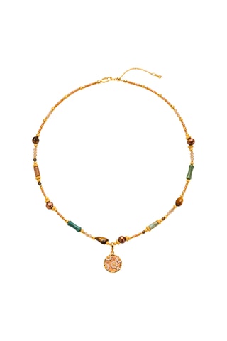 Collana - Placcato oro giallo, madreperla e perle coltivate