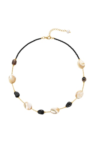 Collana laminato oro giallo - Madreperla e onice