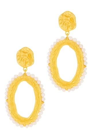 Orecchini laminato oro giallo - Perle coltivate