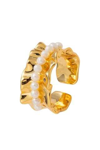 Anello - Placcato oro giallo e perle coltivate