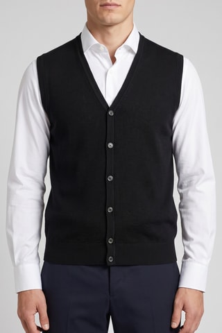 Gilet sans manches 100% mérinos - Noir