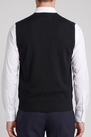 Gilet sans manches 100% mérinos - Noir