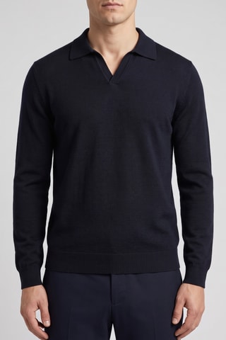 Polo 100% mérinos - Bleu