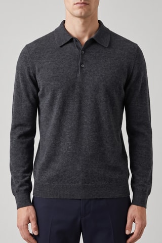 Polo 100% mérinos - Anthracite