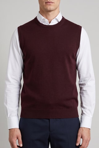 Gilet 100% lana merino - Bordeaux