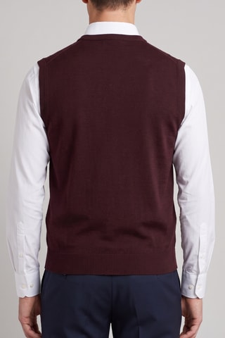 Gilet 100% lana merino - Bordeaux