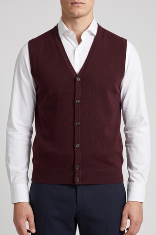 Gilet sans manches 100% mérinos - Bordeaux