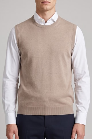 Gilet 100% lana merino - Beige