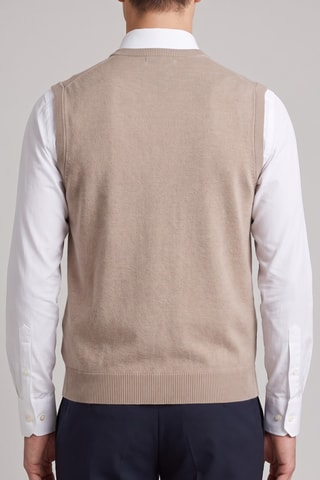 Gilet 100% lana merino - Beige