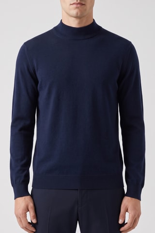 Pull 100% mérinos - Bleu marine