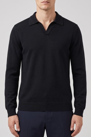 Polo 100% mérinos - Noir