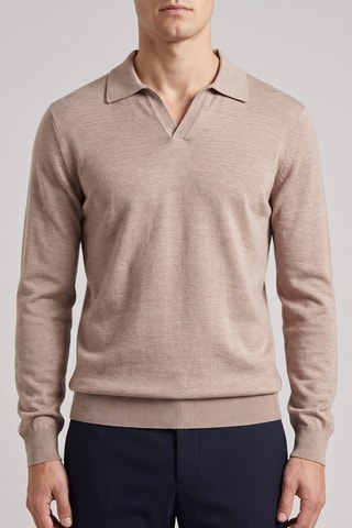 Polo 100% mérinos - Beige