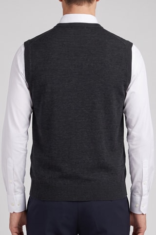 Gilet 100% lana merino - Nero