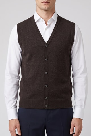 Gilet sans manches 100% mérinos - Marron