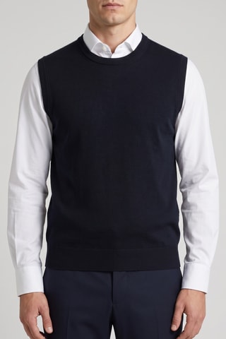 Gilet 100% lana merino - Blu
