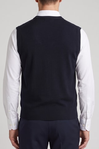 Gilet 100% lana merino - Blu