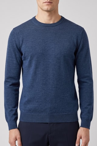 Maglia 100% lana merino - Blu