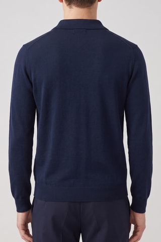 Polo 100% mérinos - Bleu marine