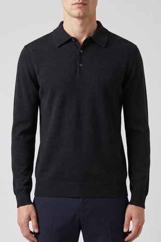 Polo 100% mérinos - Noir