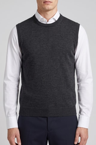 Gilet 100% lana merino - Antracite