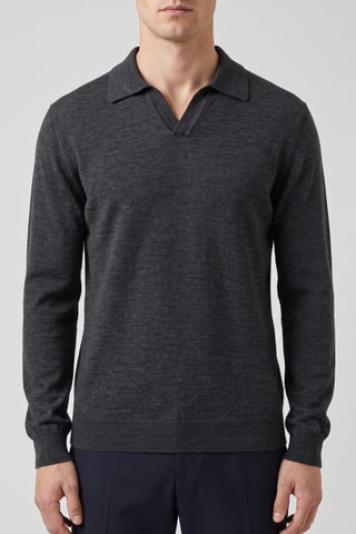 Polo 100% mérinos - Anthracite