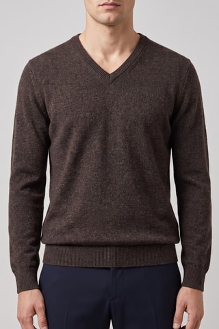 Maglia 100% lana merino - Marrone